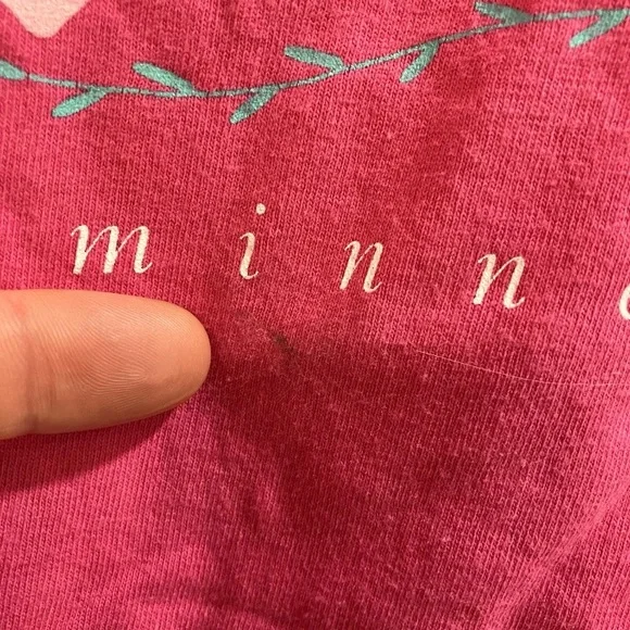 Vintage Minnesota Floral Heart T Shirt Pink Anvil XL 90s USA Made - Picture 7 of 7